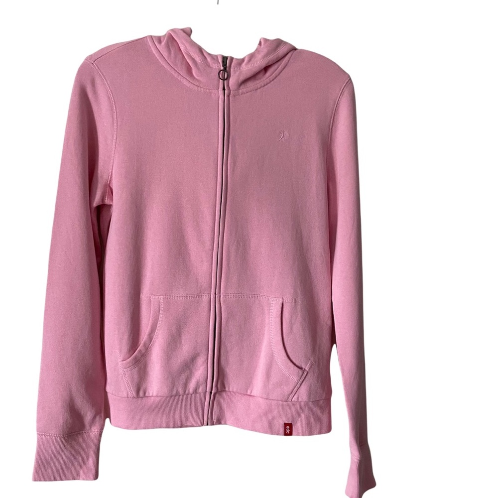 Girls’ Front Zip Long Sleeves Pink Hoodie Large
